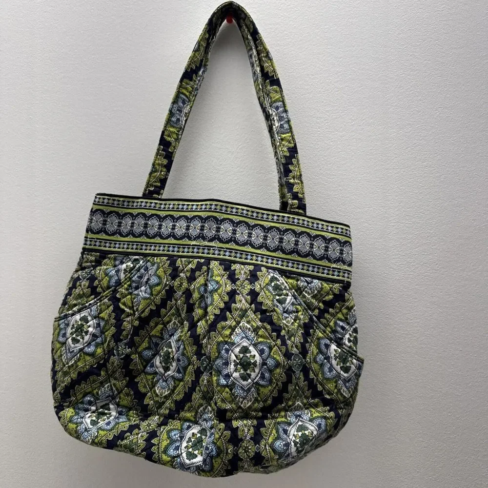Vera Bradley Cambridge Green Blue,black Shoulder Handbag Medium - Picture 2 of 15